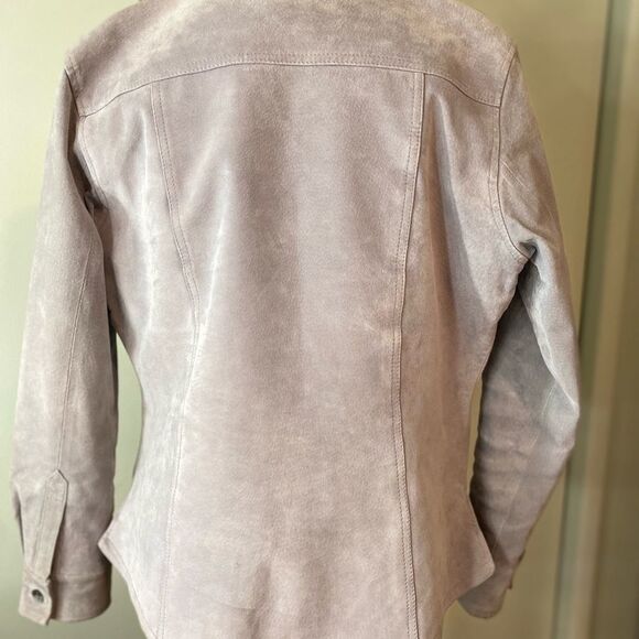 NWOT Vintage Ami Alexandre Matiussi Small grey genuine leather jacket for women - Picture 3 of 5